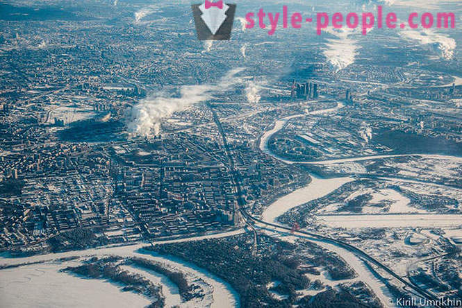 Zima Moskwa widok z lotu ptaka