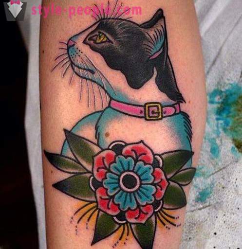 Tatuaż na nodze kota: zdjęcie wartość