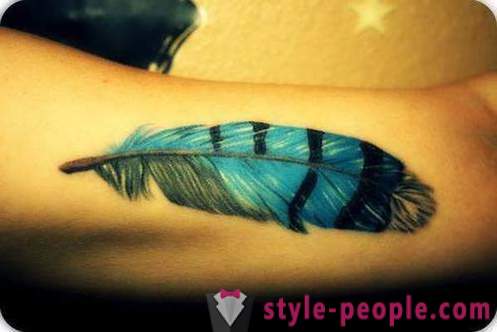„Feather” tatuaż. Znaczenie wzór dla mężczyzn i kobiet. Wybór koloru